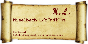 Miselbach Lóránt névjegykártya